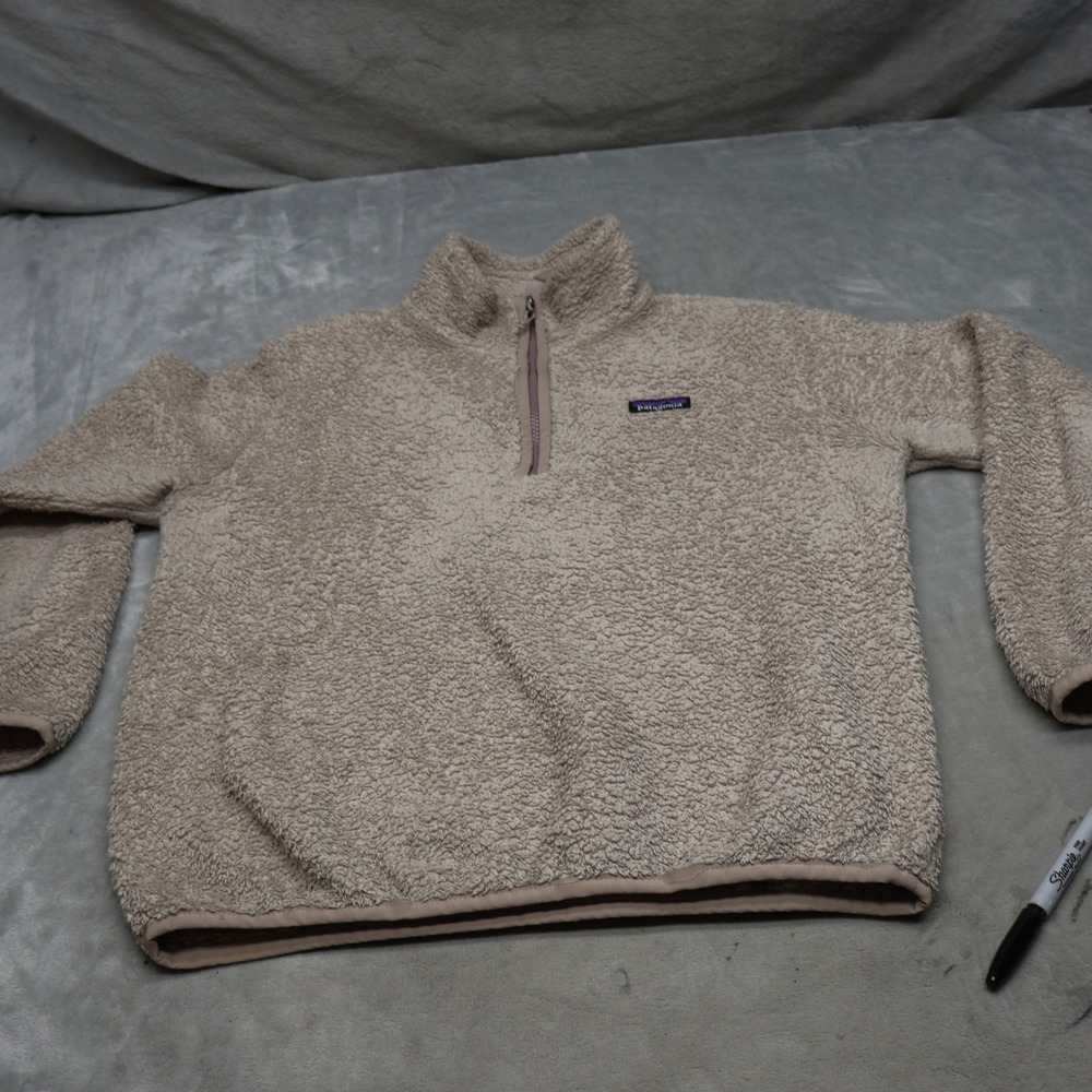 Patagonia Sweatshirt Women Medium Beige Los Gatos 1/4 Zip Fleece Pullover Hiking